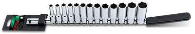 3/8" Dr 6PT Deep Socket Rail Set Metric 13pce