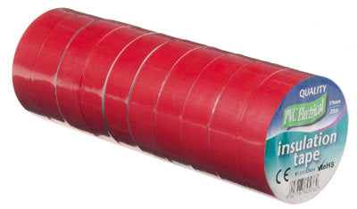 Vires Elec PVC Tape Red 19mm x 20M