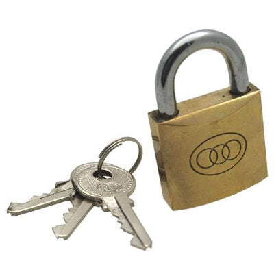 Brass Padlock 38mm Keyed Alike