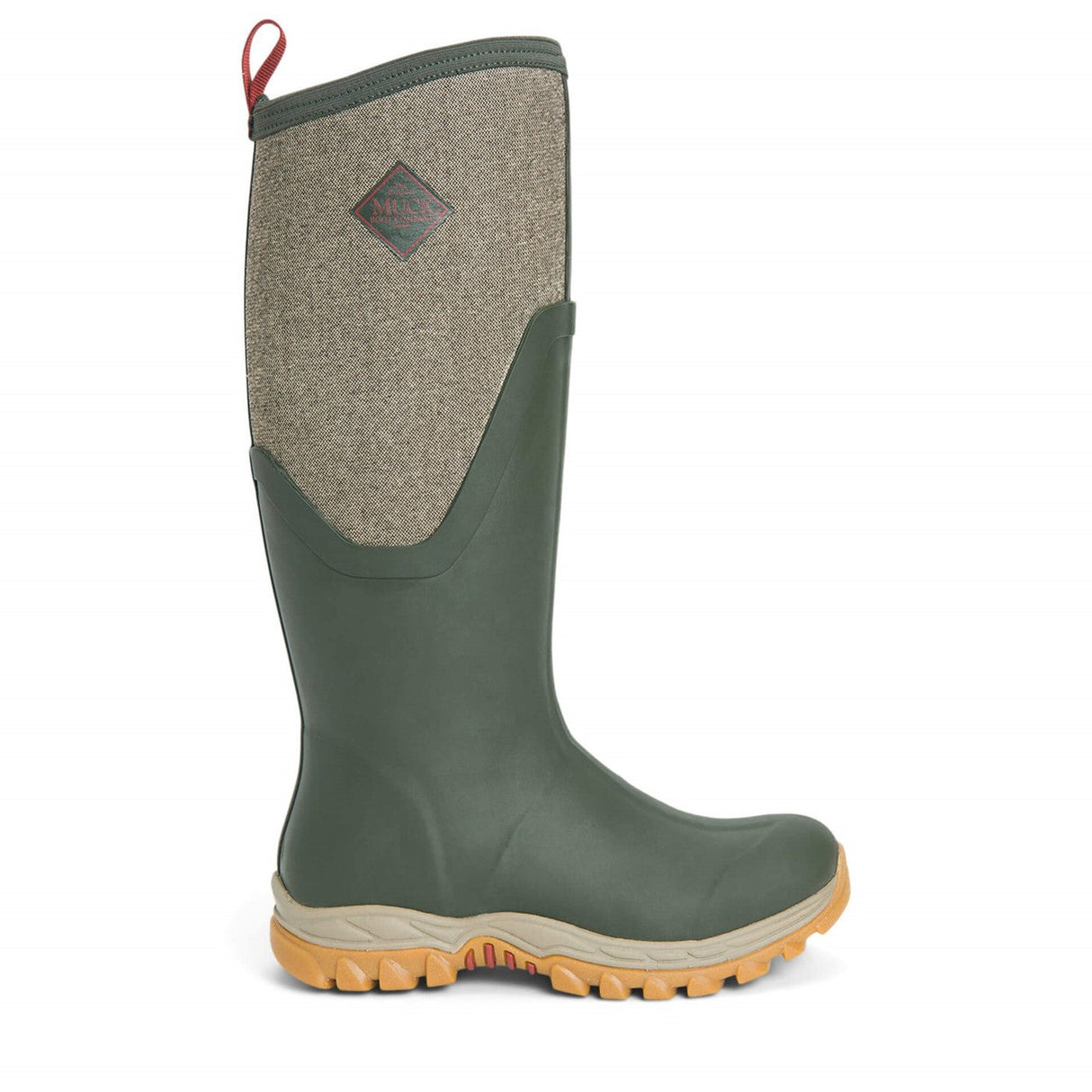 Muck Boot Womens Arctic Sport II Tall Boots Olive Herringbone Print