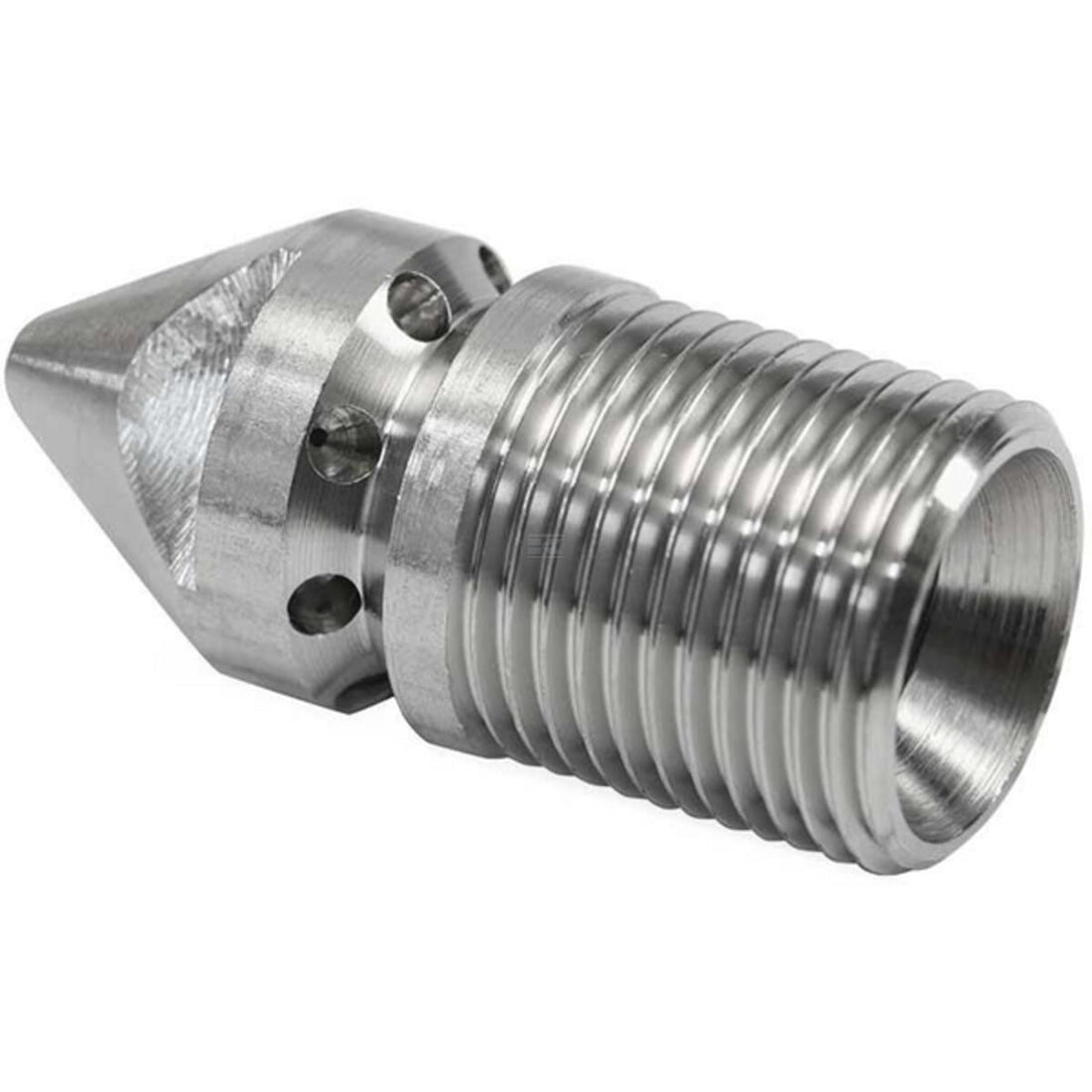 Pipe cleaning nozzle with front bore
