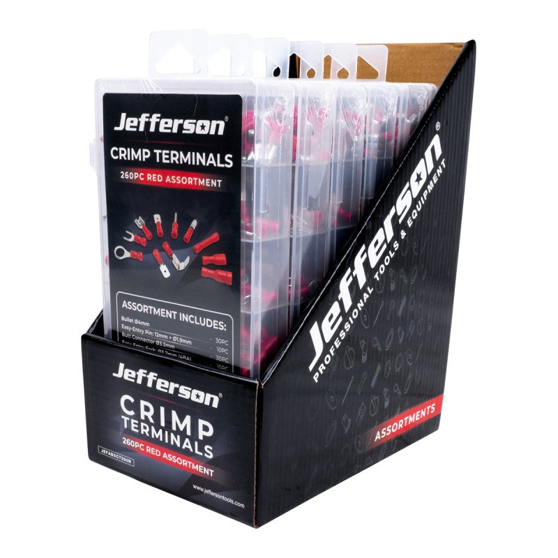 Jefferson 260pc Crimp Terminal Assortment Red