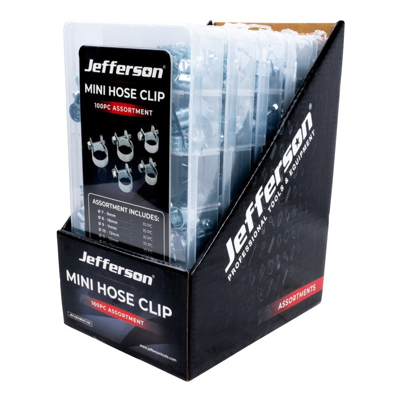 Jefferson 100pc Mini Hose Clip Assortment
