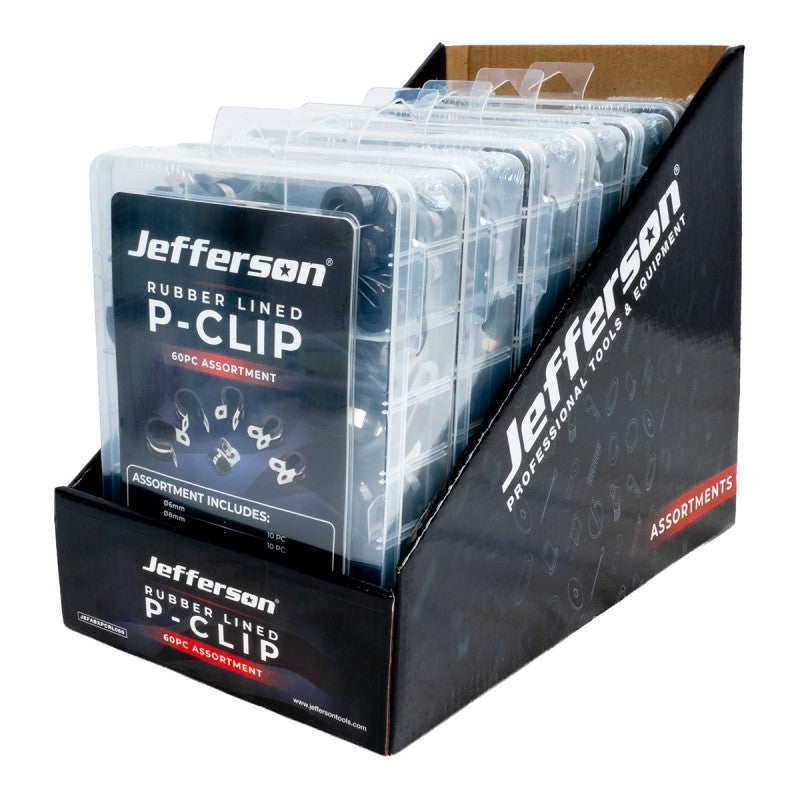 Jefferson 60pc P-Clip Rubber Lined Assortment