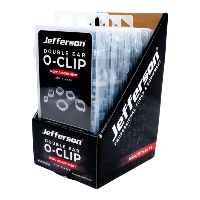 Jefferson 140pc Zinc Plated O-Clip Double Ear Assortment
