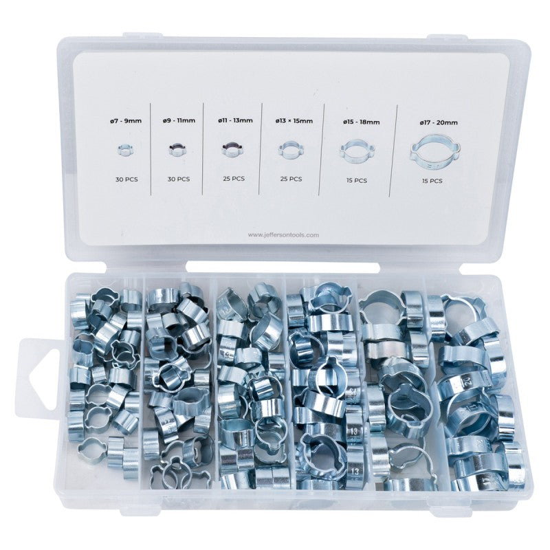 Jefferson 140pc Zinc Plated O-Clip Double Ear Assortment