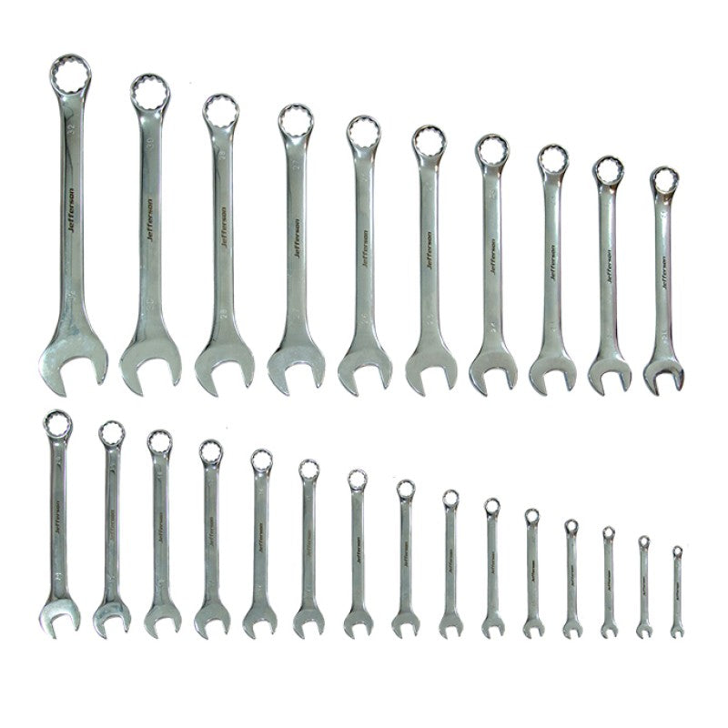 Jefferson 25 Piece Mirror Polished Combination Spanner Set