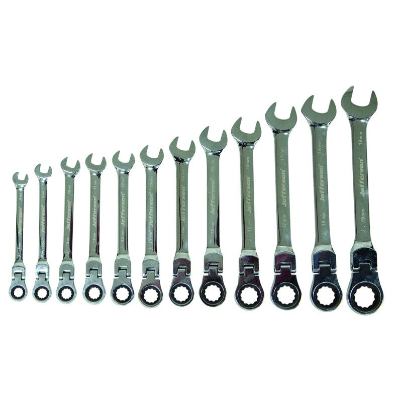 Jefferson 12 Piece Flexible Ratchet Spanner Set