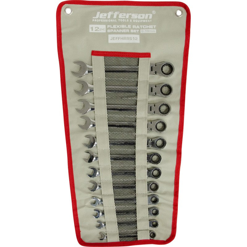 Jefferson 12 Piece Flexible Ratchet Spanner Set