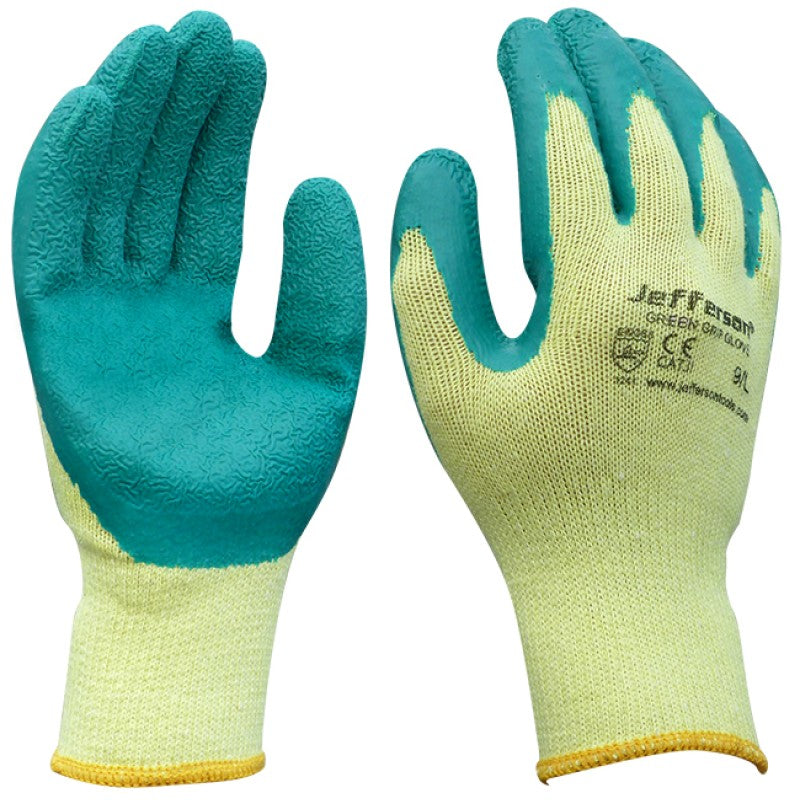 Jefferson Green Grip Gloves Large