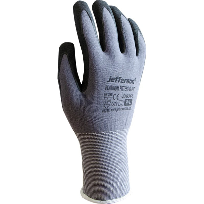 Jefferson Black Platinum Fitters Glove Large