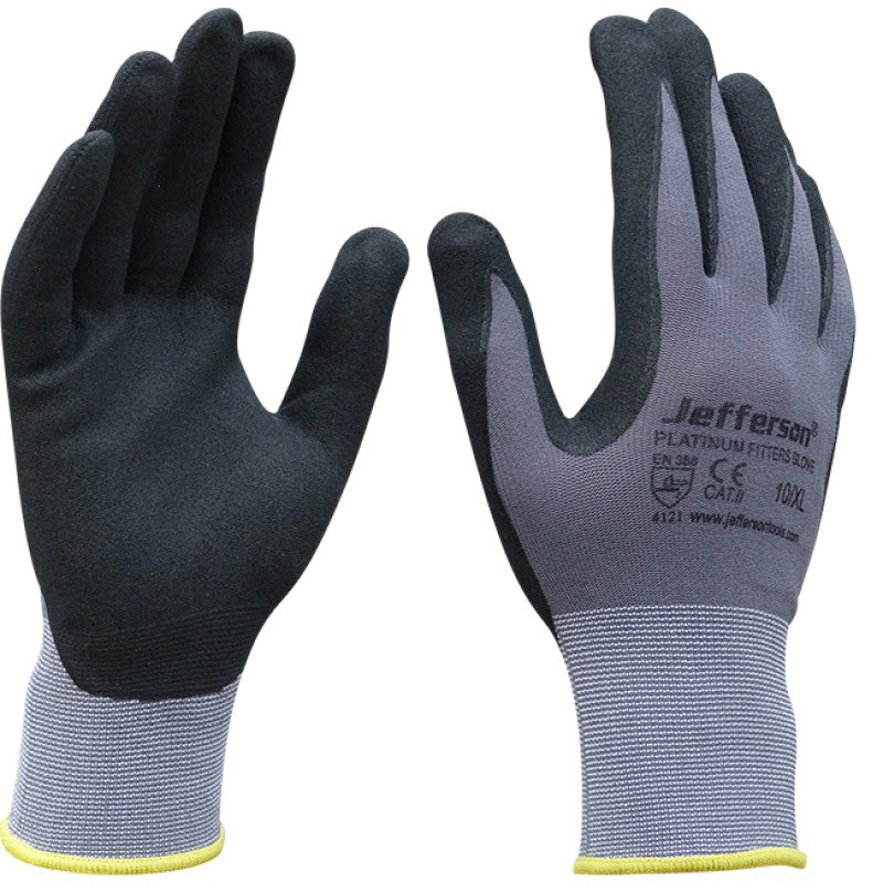 Jefferson Black Platinum Fitters Glove Extra Large