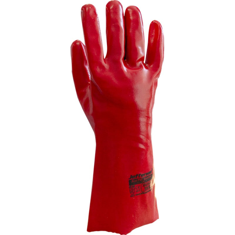 Jefferson 14" Red PVC Gauntlet Safety Gloves