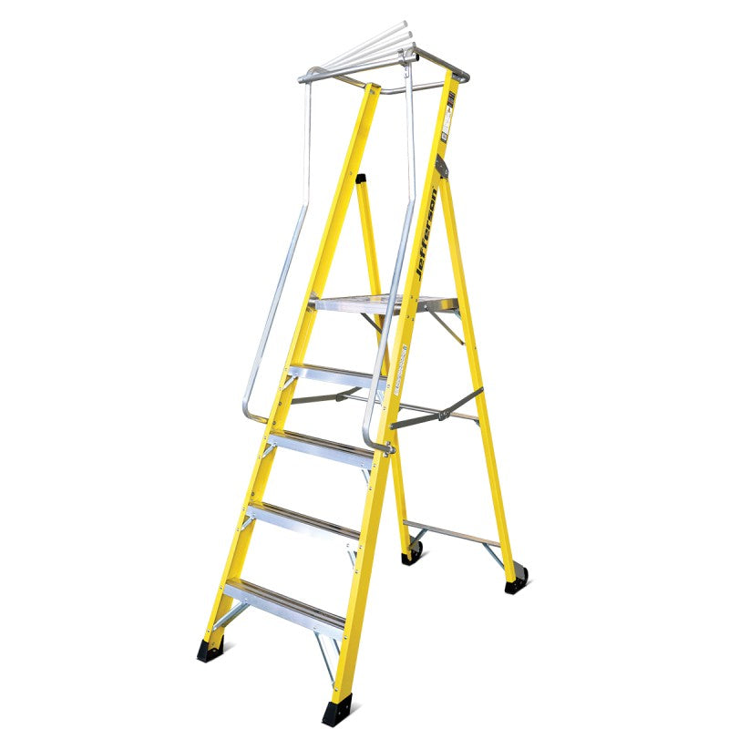 Jefferson 5 Tread Wide Platform Step Ladder With Handrails