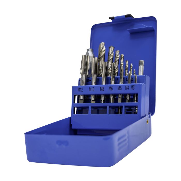15pc Tap and Drill Bit Set Metric