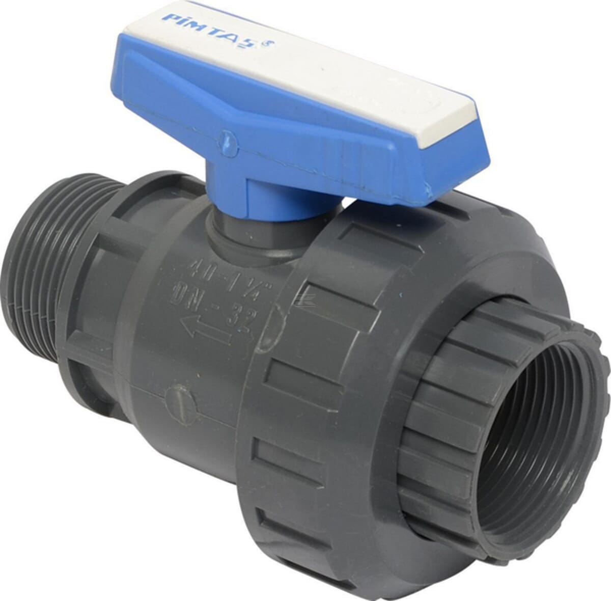 gopart PVC-U ball valve - Female thread (BSP) x Male thread (BSP)