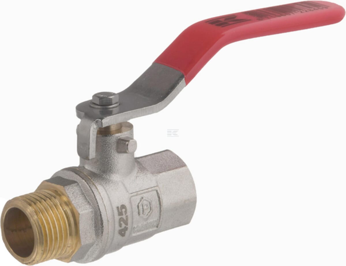 Kramp brass ball valve, BSPT 1x internal thread / 1x external thread
