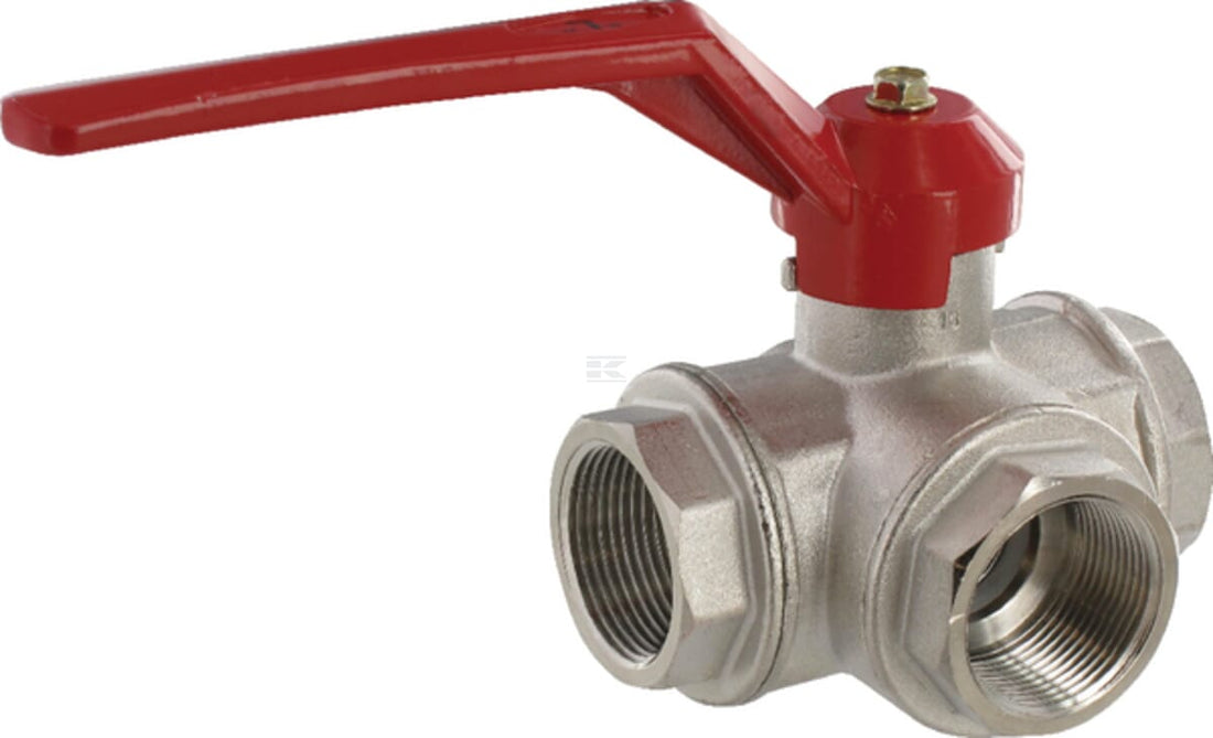 Three-way ball valve, L-shape, 3xIG