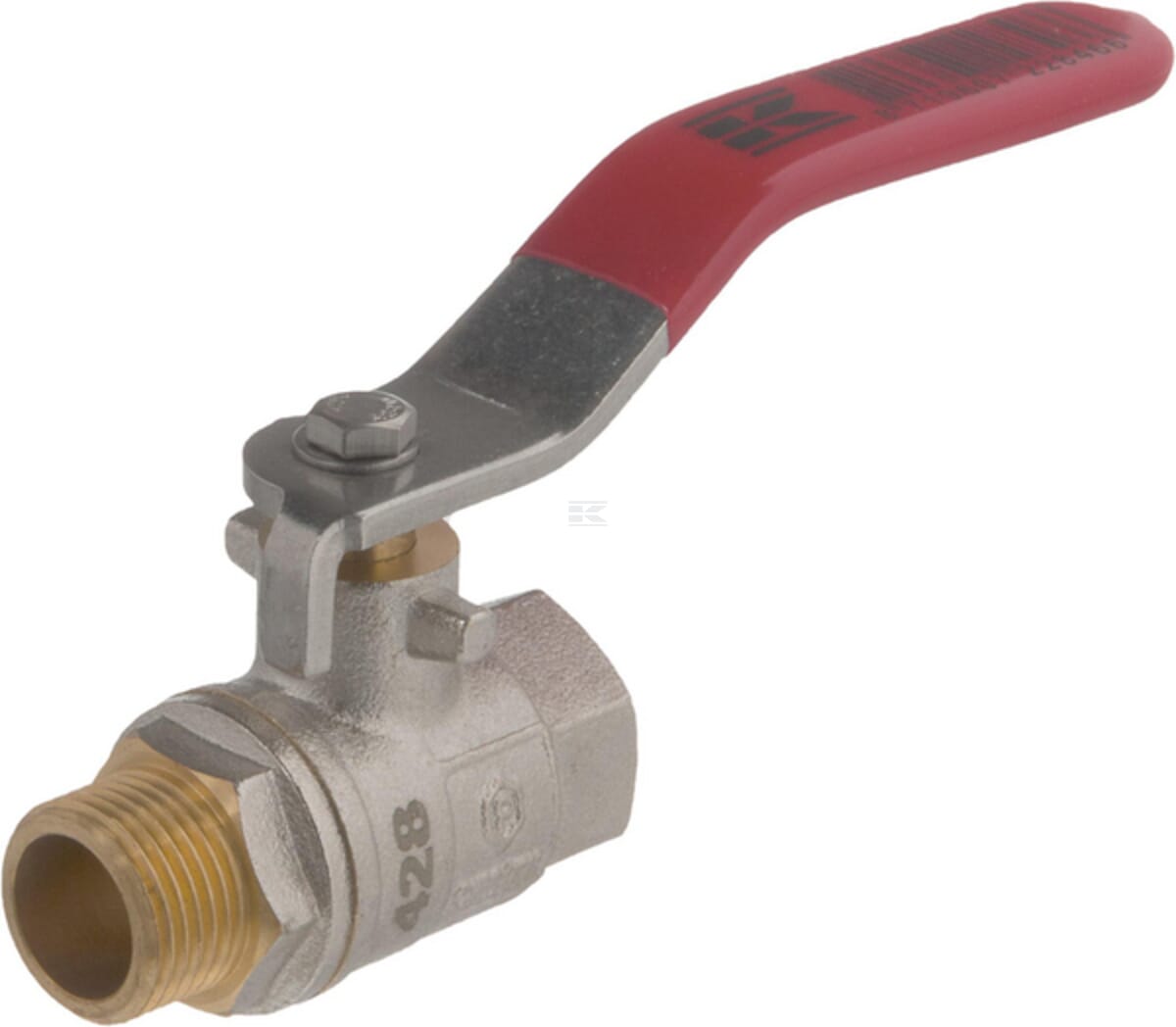 Kramp brass ball valve, BSPT 1x internal thread / 1x external thread