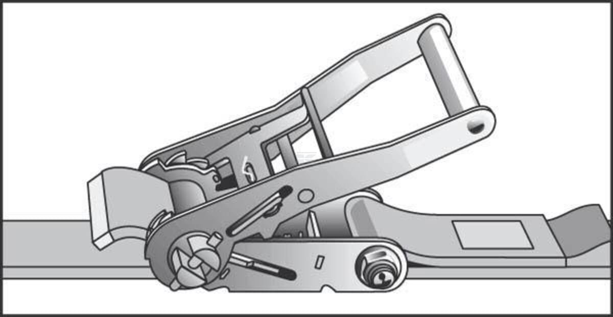 Lashing strap type 50E-50mm, 2-piece with narrow pointed hook