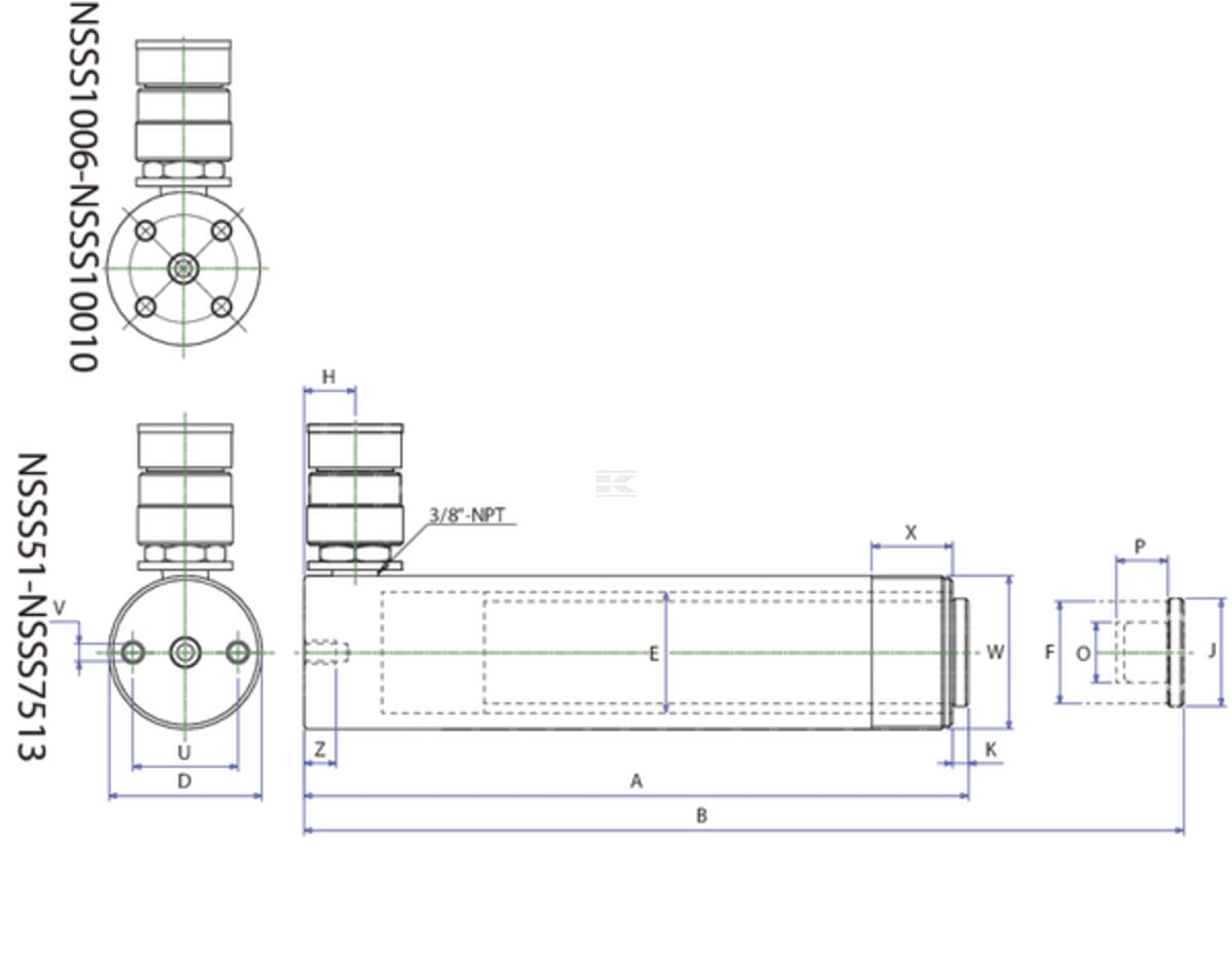 Betex Hydraulic Cilinders NSSSS for hand pump