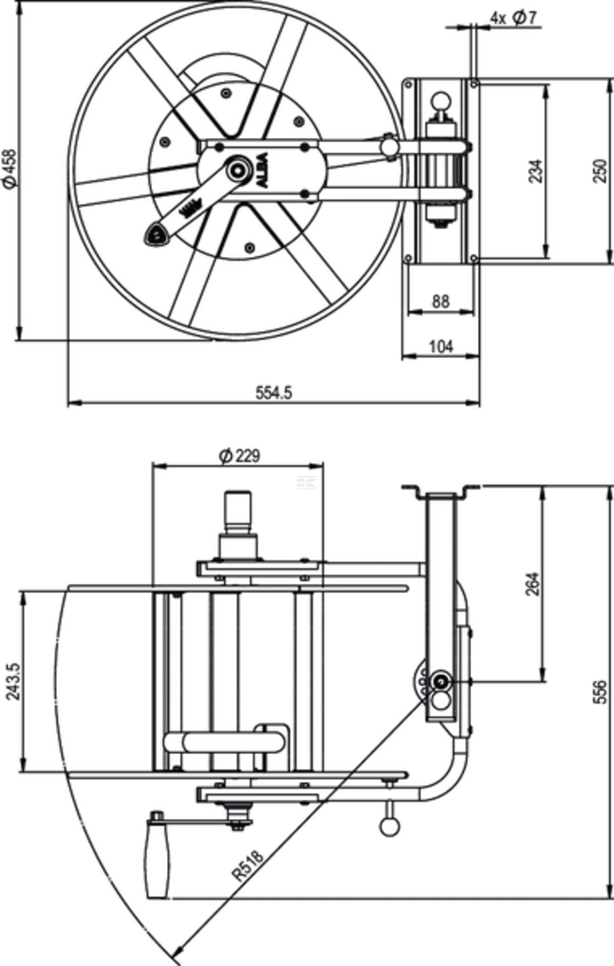 ALBA-Krapf Wall hose reel Alba+ Status III