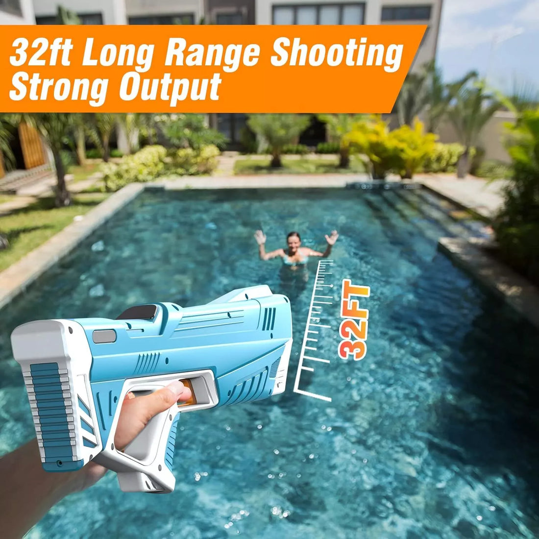 Water Gun Pistol Soaker Powerful Long Range Super Pump Kids Electric Water Gun – Green
