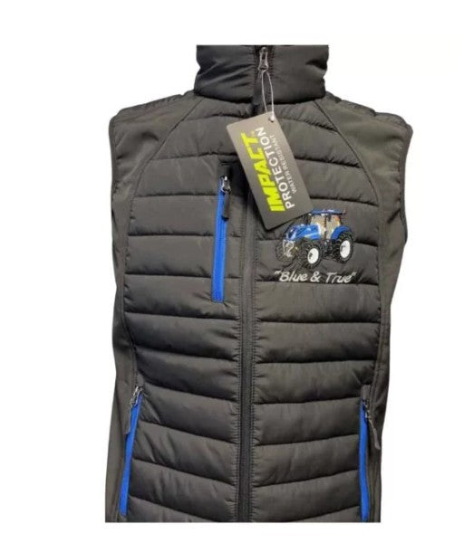 KIDS IMPACT HYBRID GILET BLUE TRACTOR & TRAILER