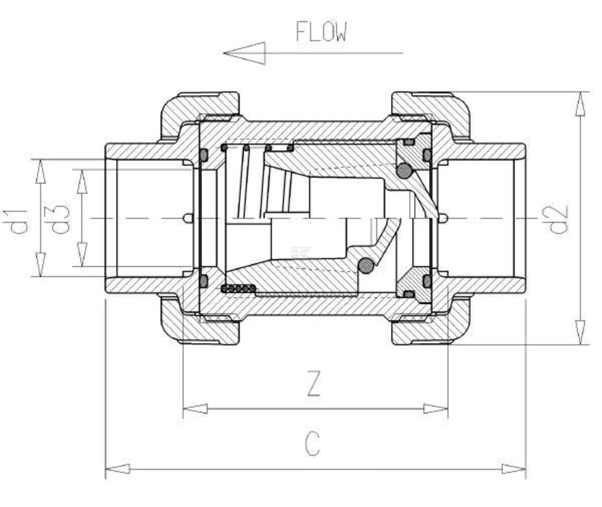 VdL PVC Check valve c/w sleeve