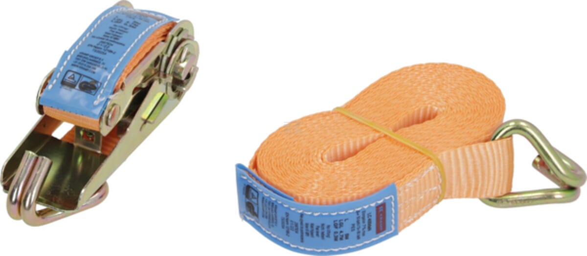 Lashing strap type 25A-25mm, 2-piece with narrow pointed hook