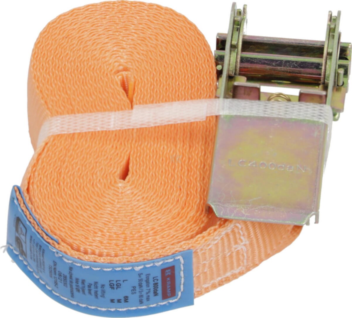 Lashing strap 25mm with pressure ratchet, 1-piece without hook