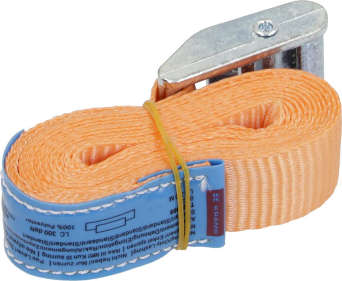 Lashing strap 25mm with clamp buckle, 1-piece without hook