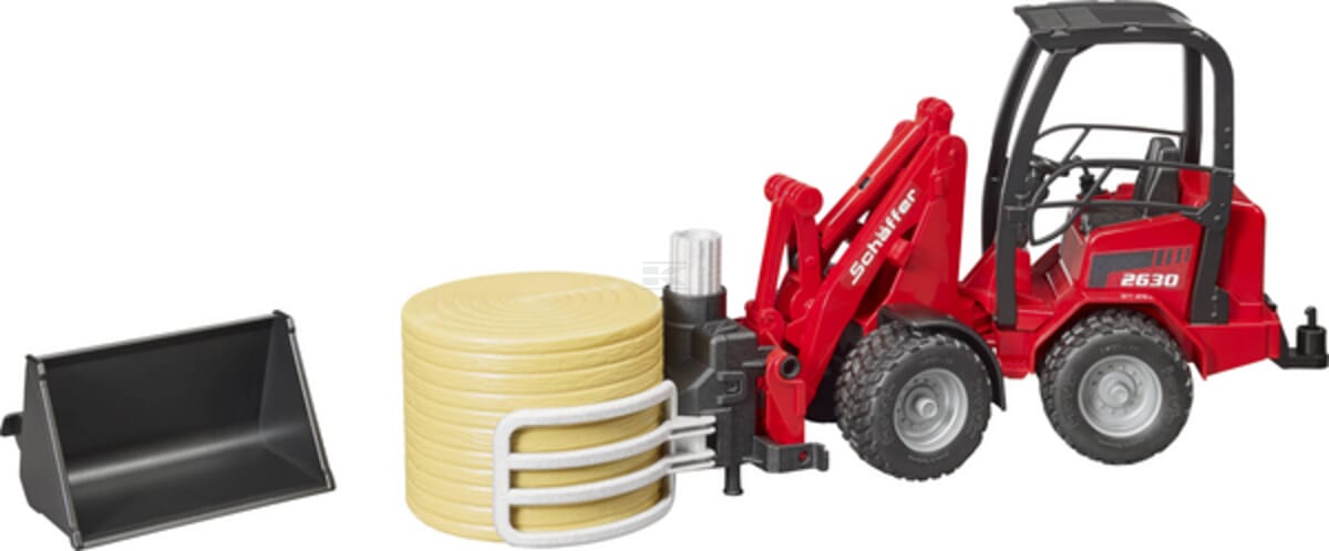 Bruder U02192 Schäffer compact loader 2630 with bale grab