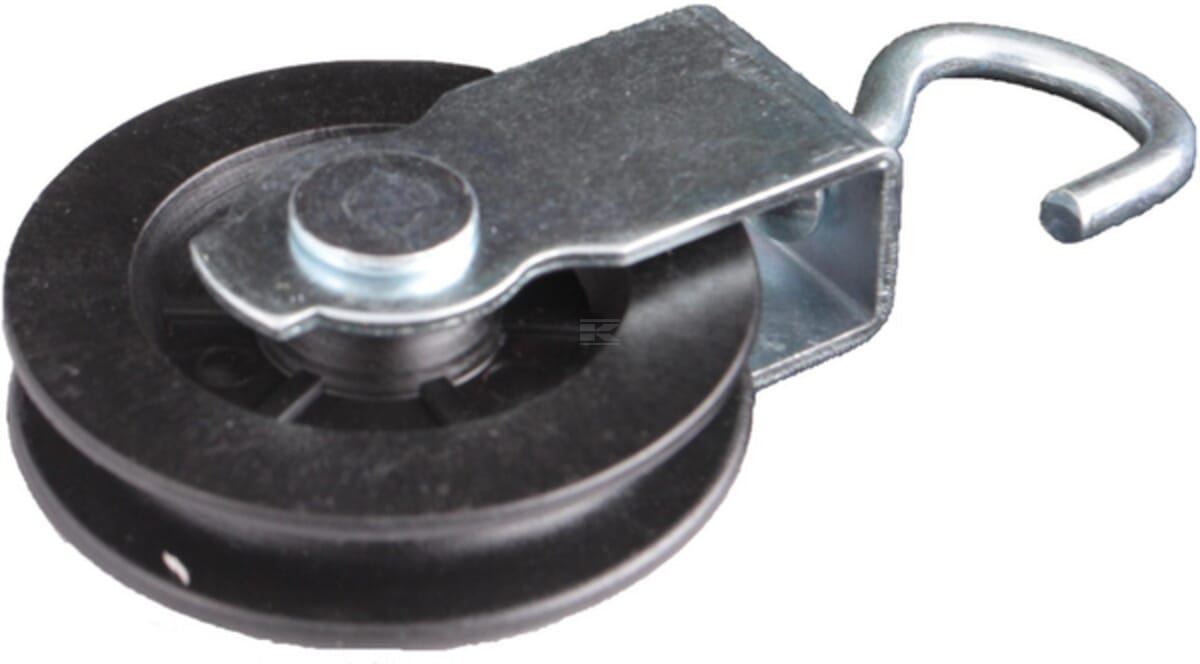 Pulley with rotating hook, zinc plated