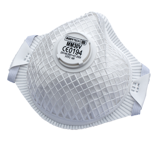 BODYTECH RESPIRATOR FFP3V MESH DUST MASK, VALVED