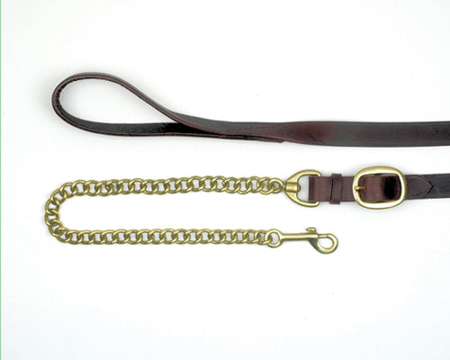 Mackey Classic Leather Lead Buckle End with Chain
