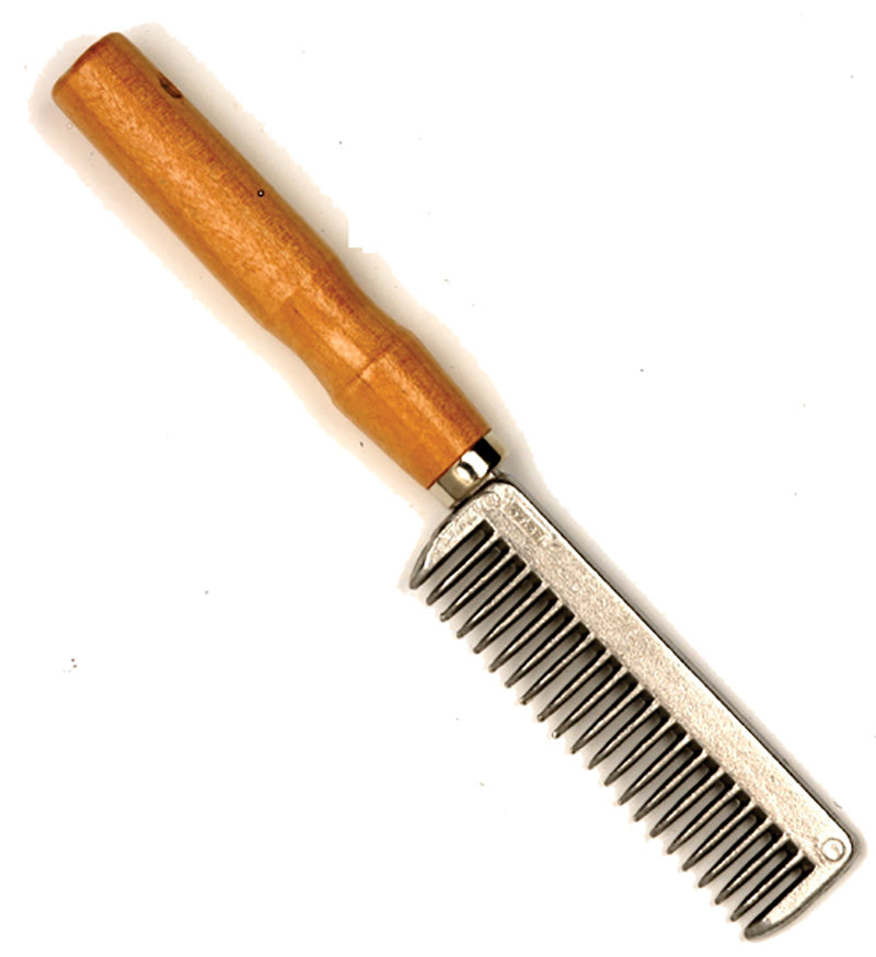 Aluminium Tail Comb with Wooden Handle