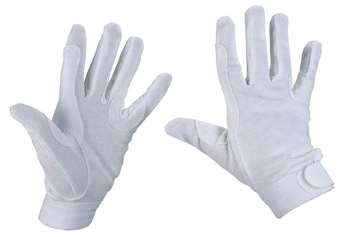 Cotton Riding Glove - White - X-Small