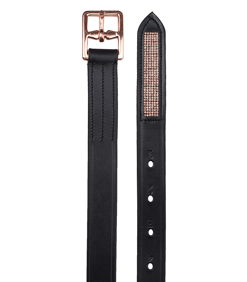 X-Line Rose Stirrup Leathers - 150cm - Black