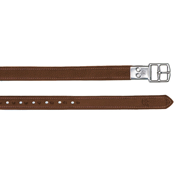 Bates Stirrup Leathers - Havana Brown - 137 cm/54"