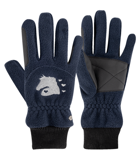 Lucky Giselle Fleece Kids Riding Gloves - Nightblue - 7-9 years