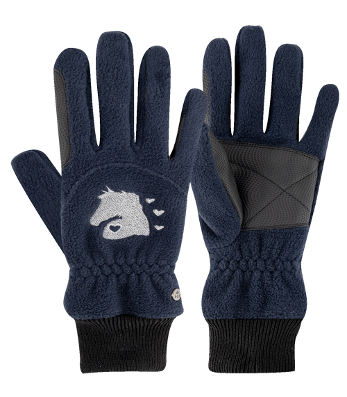 Lucky Giselle Fleece Kids Riding Gloves - Nightblue - 7-9 years