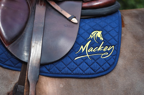 Mackey Embroidered Saddlecloth - Full - Navy