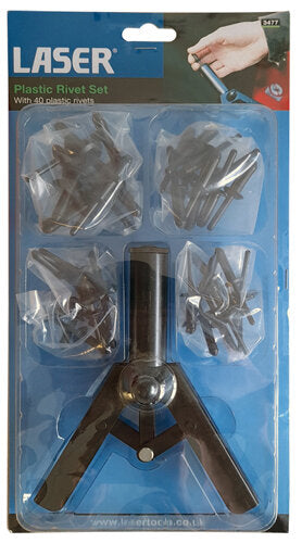 Riveter Set - Plastic with 40 Plastic Rivets