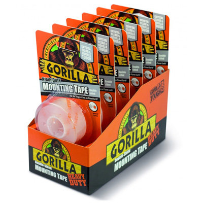Gorilla Mounting Tape 1.5m Clear 6pce