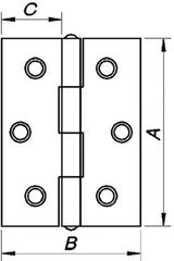 Edge hinge, stainless steel