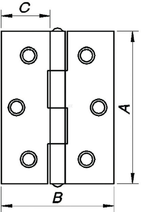 Edge hinge, stainless steel