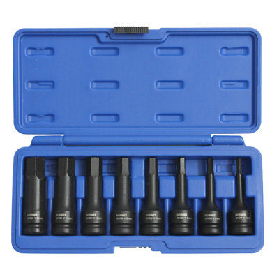 8Pce 1/2" Drive Air Impact Hex Socket Set M5 - M19