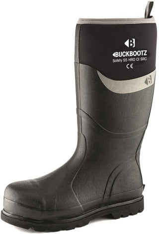 Black Neoprene/Rubber Heat and Cold Insulated Safety Wellington Boot