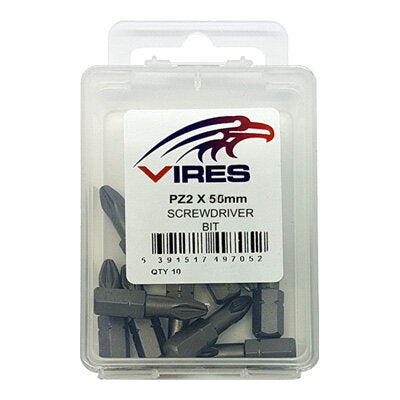 Vires PZ2 50mm Screwdriver Bit Set 10pce